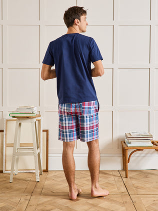 Pyjama short bi-matière homme