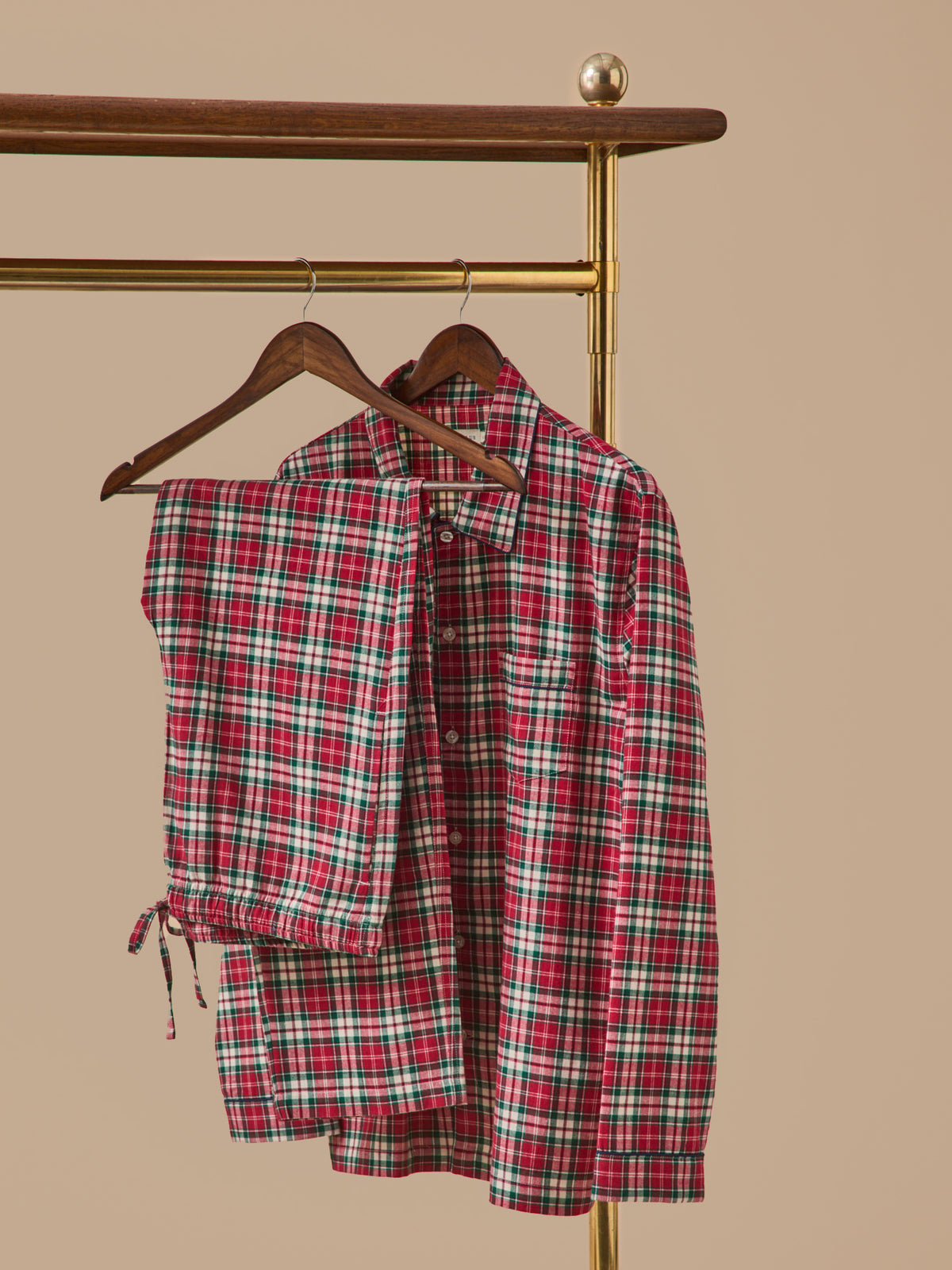 Geruite herenpyjama in flanel