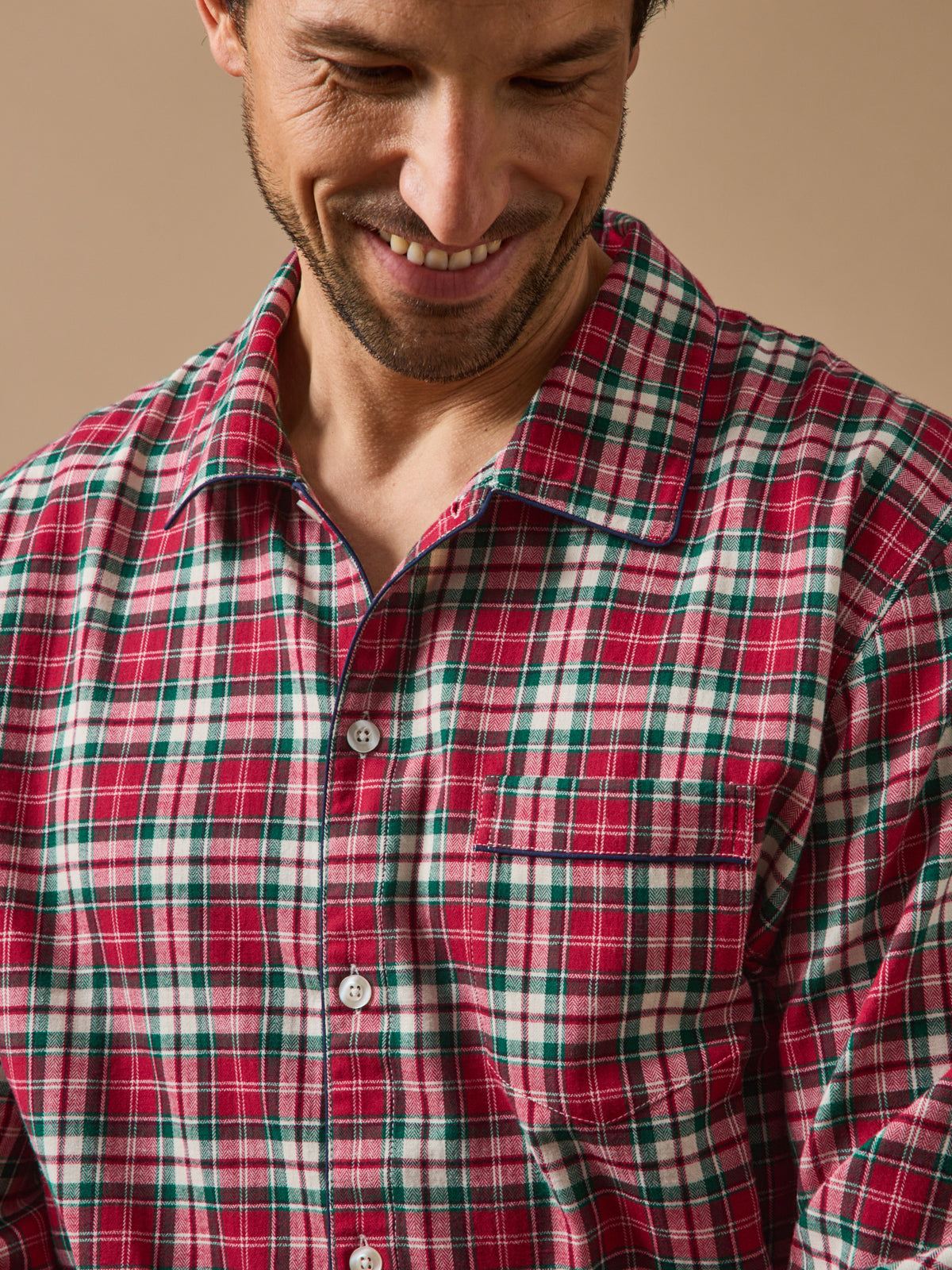 Geruite herenpyjama in flanel