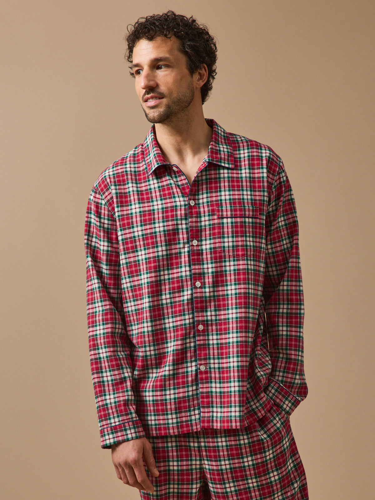 Geruite herenpyjama in flanel