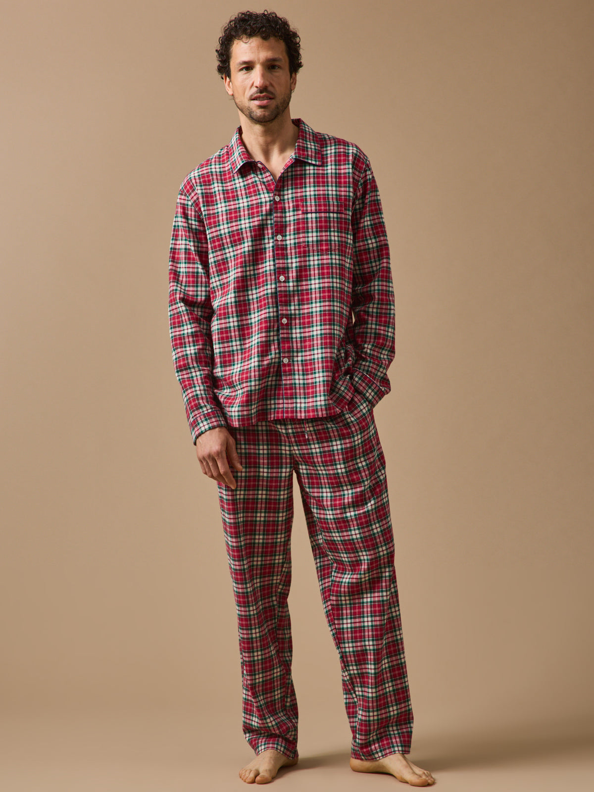 Geruite herenpyjama in flanel
