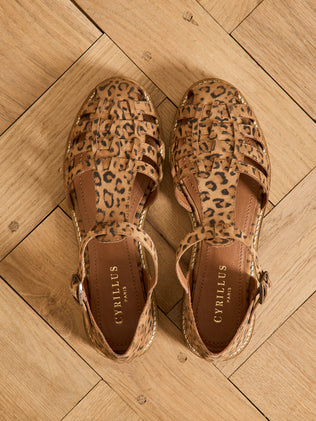 Sandales plates cuir style pêcheur