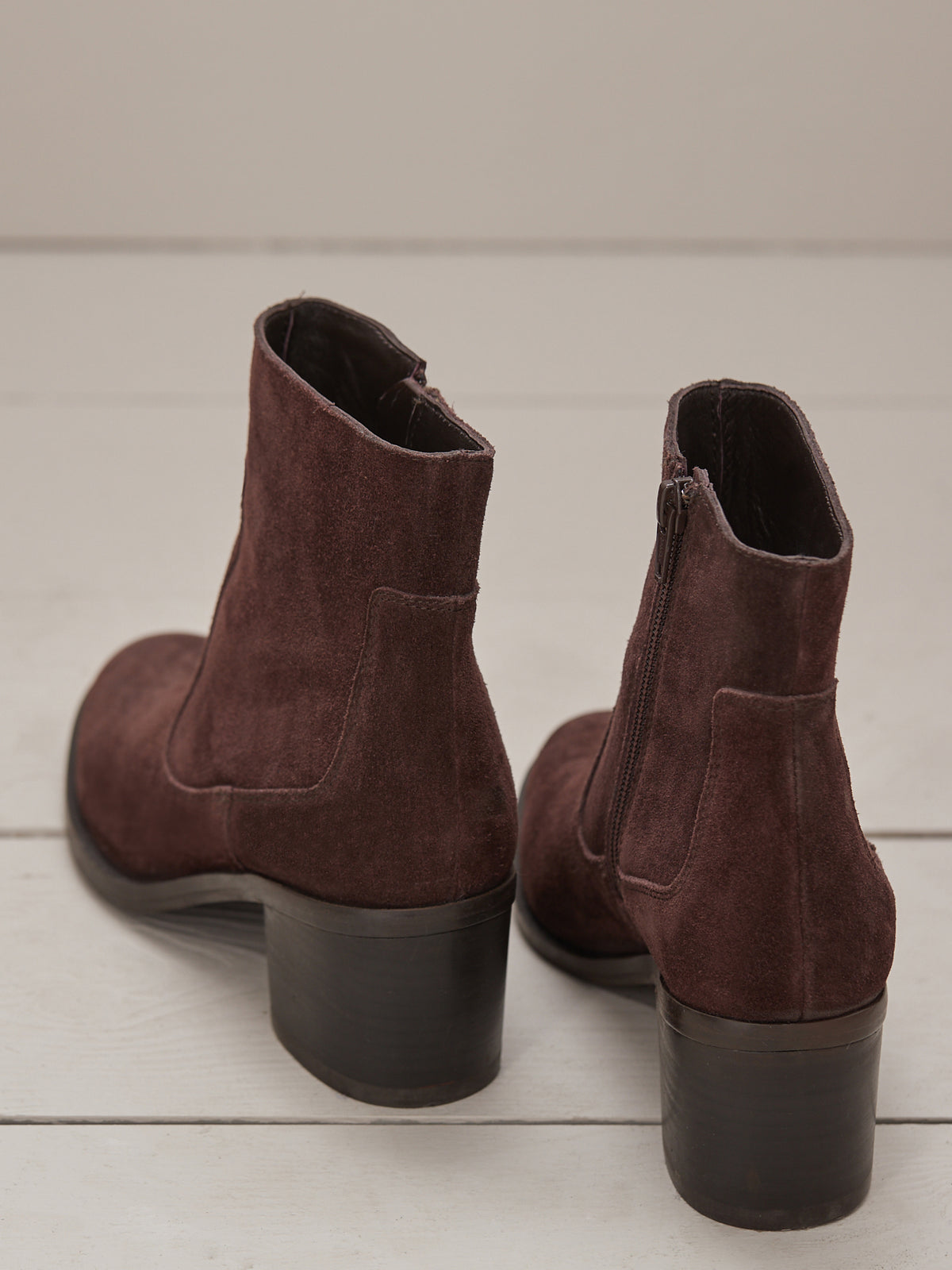 Boots à talon cuir suédé femme