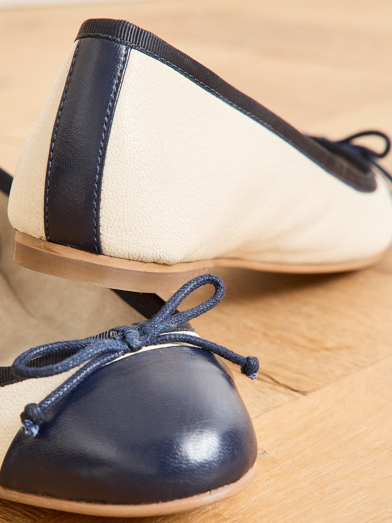 Ballerines bicolores cuir femme