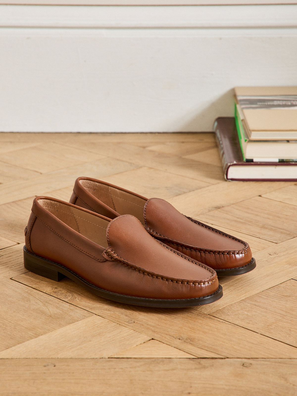 Leren damesmocassins