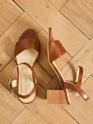 Sandales à talon cuir femme