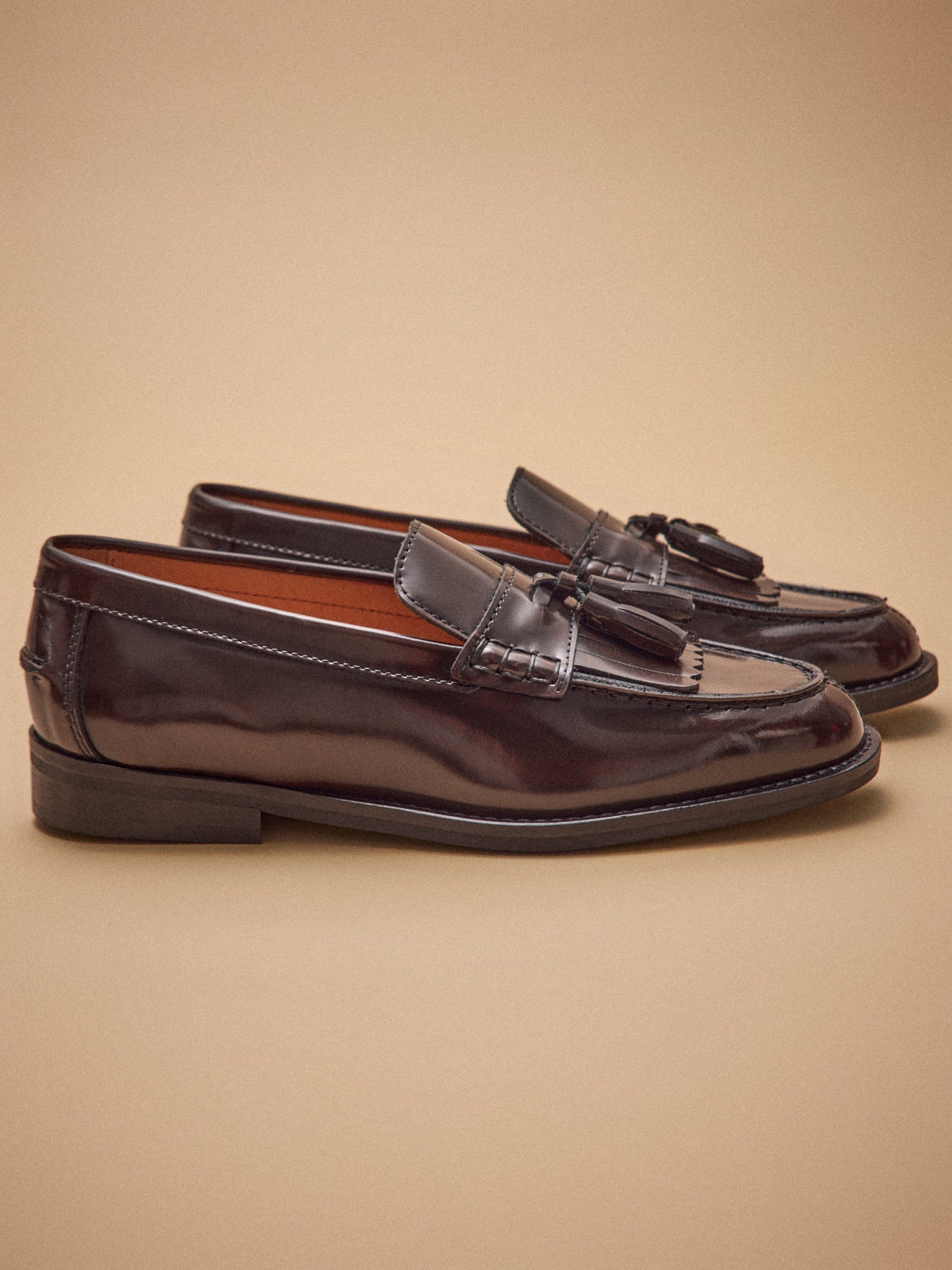 Leren damesmocassins met franjes en kwastjes