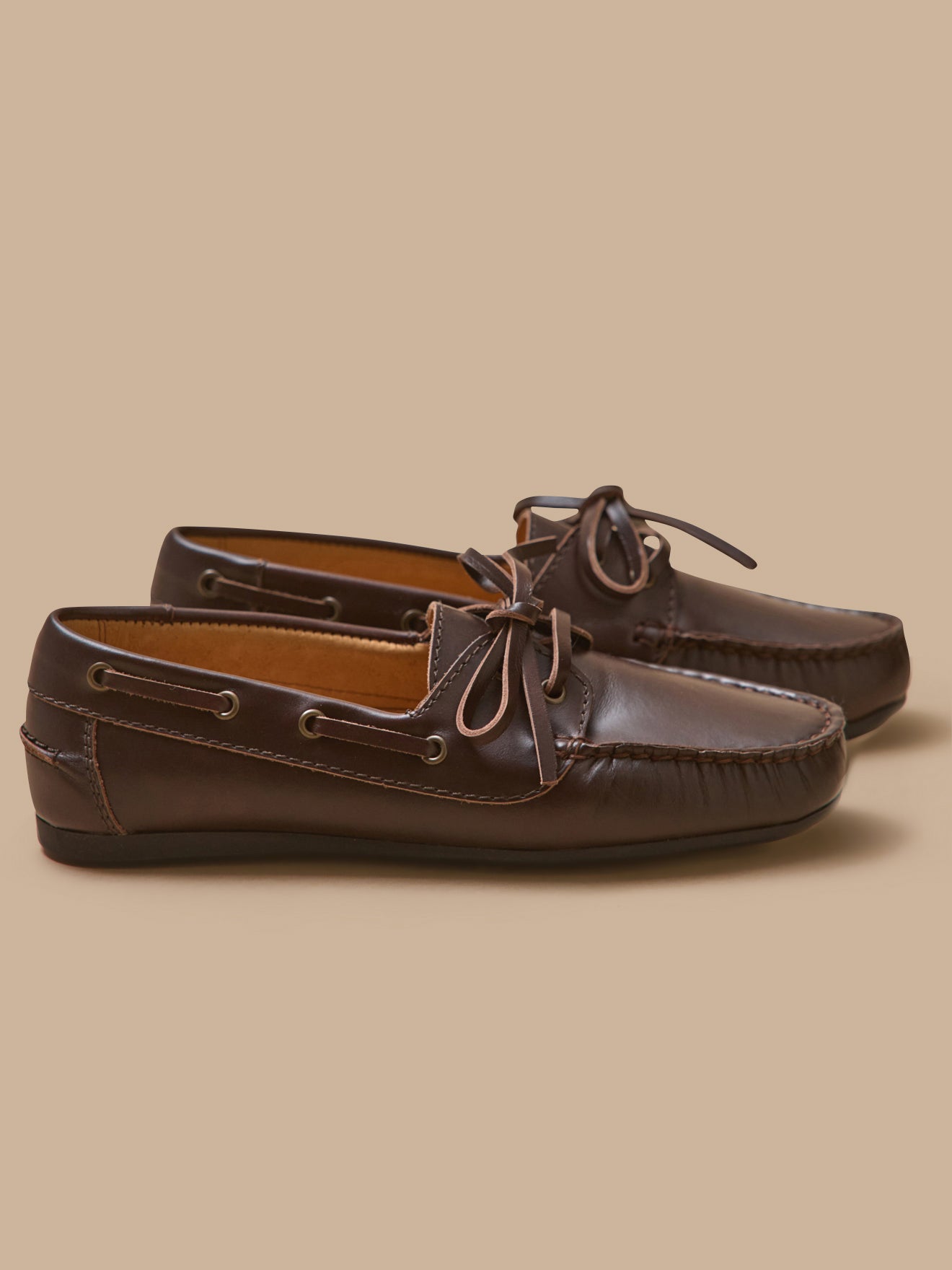 Leren damesbootschoenen