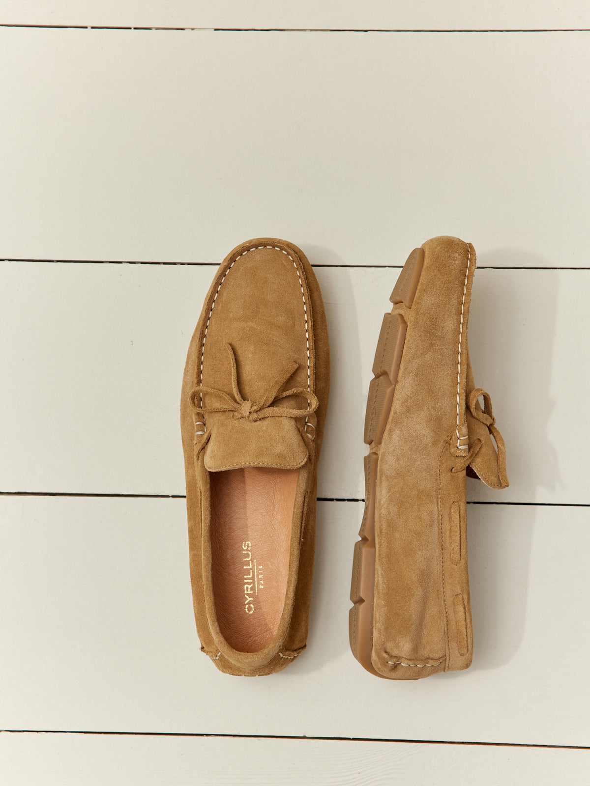 Mocassins croûte de cuir homme