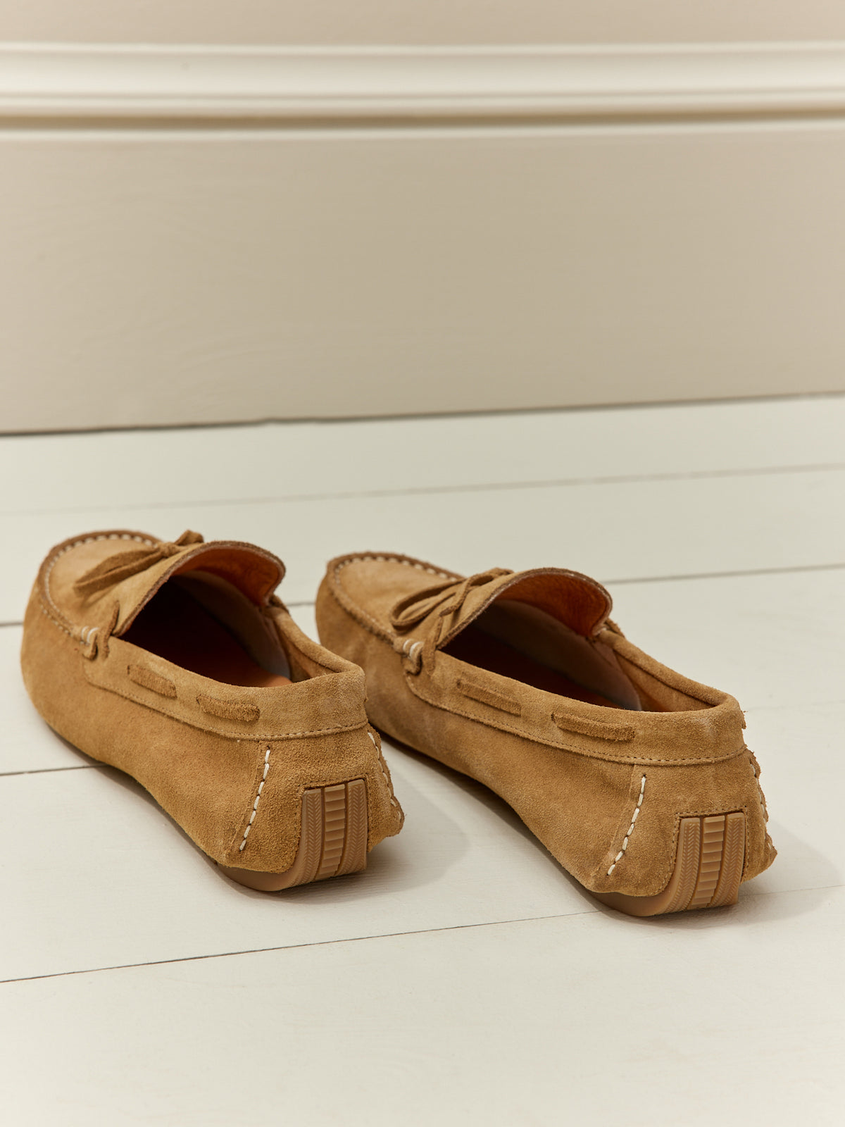 Mocassins croûte de cuir homme