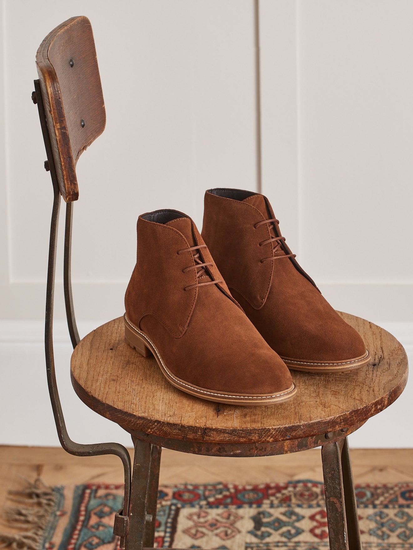 Leren herenboots met vetersluiting