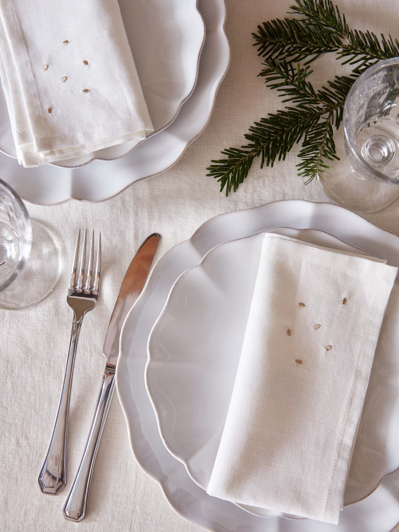 Serviette de table coton/lin par lot de 4