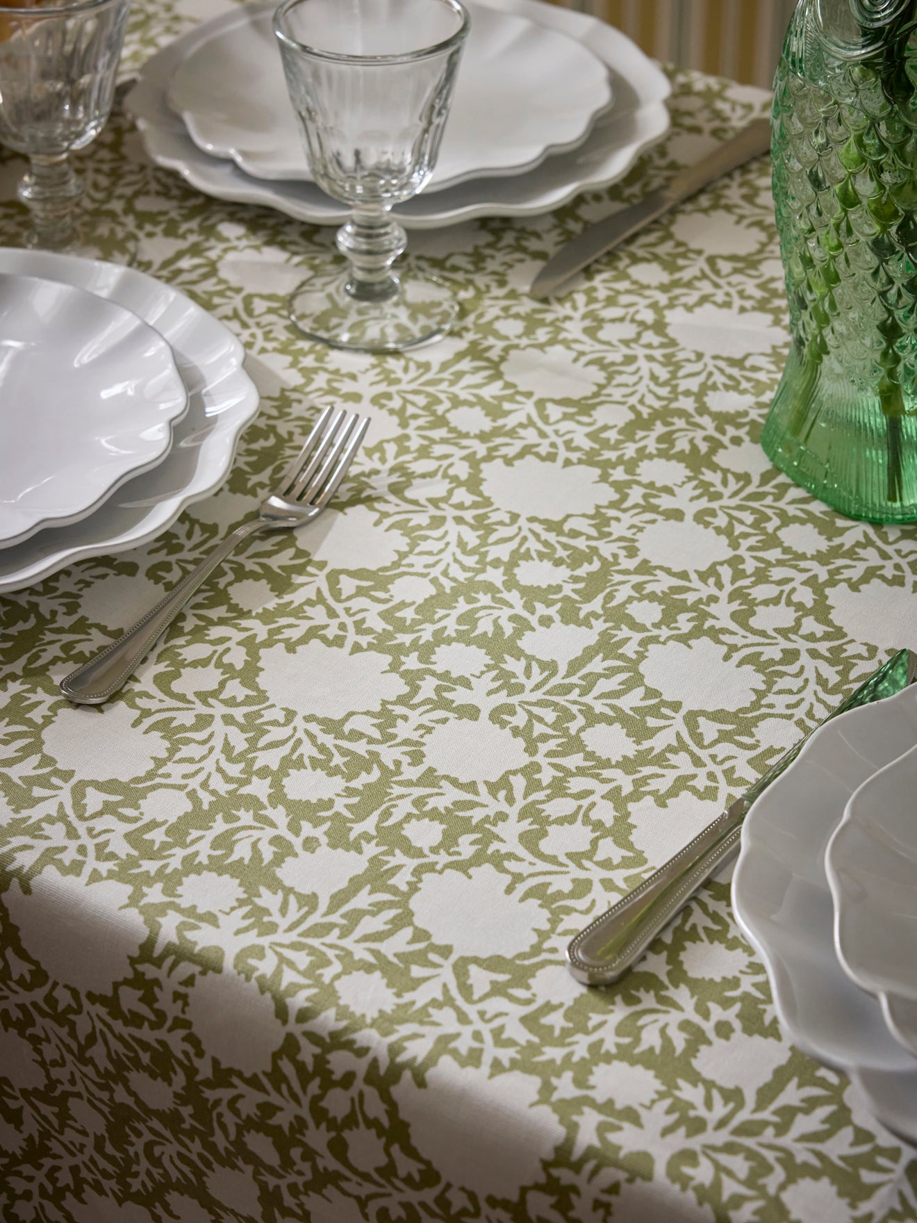 Tafellaken in gecoat katoen Jaïpur