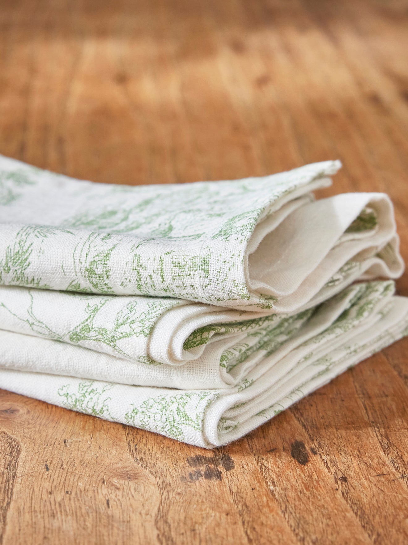 Serviette de table esprit jouy en coton tramé par lot de 4