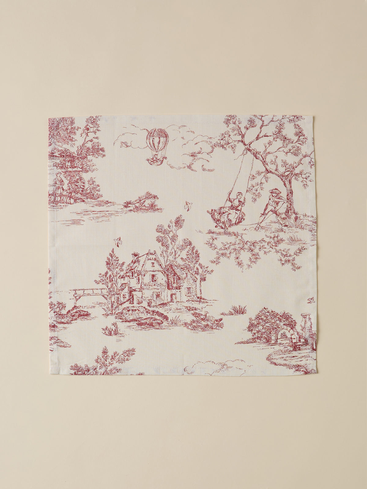 Katoenen servetten "Jouy style", set van 4