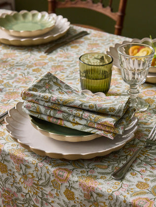 Servetten met Indiase Kolkata-bloemenprint - set van 4
