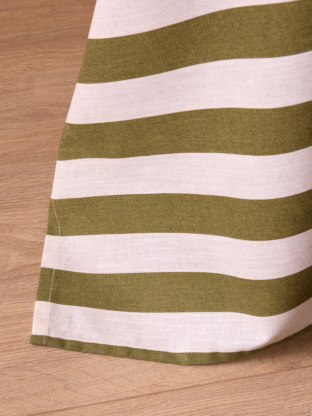 Nappe rayée en coton tramé aspect lin