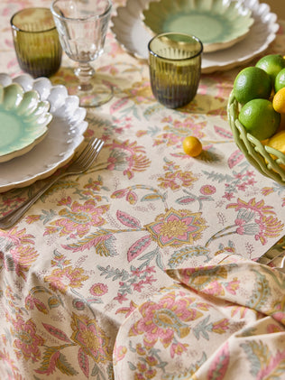 Katoenen tafellaken met Indiase Pondichery-print