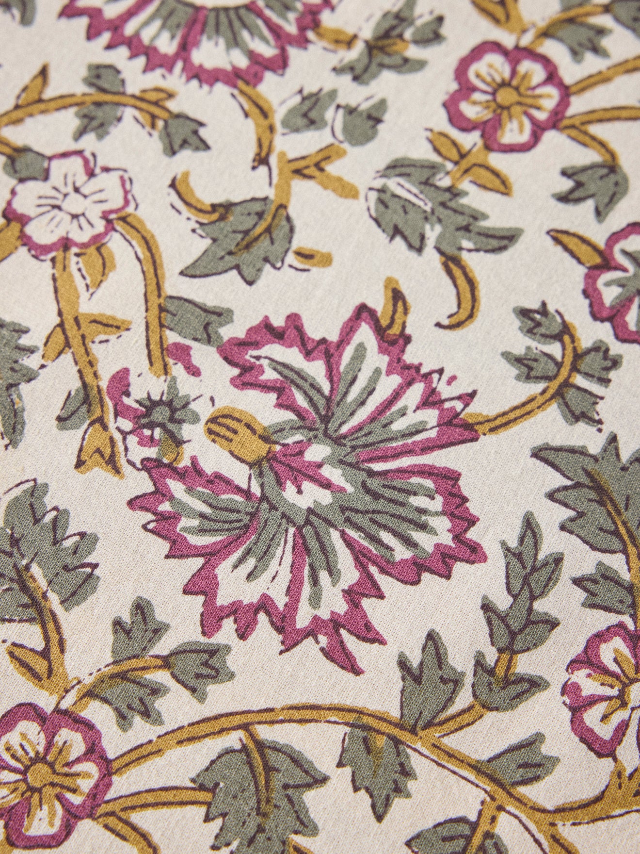 Katoenen tafellaken met Indiase bloemenprint