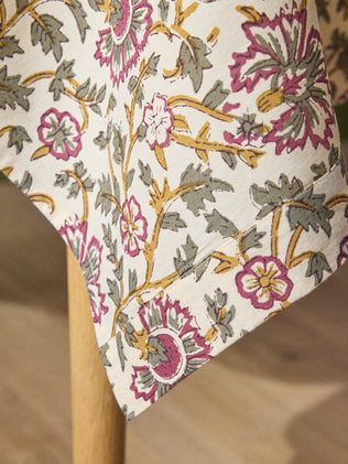 Katoenen tafellaken met Indiase bloemenprint