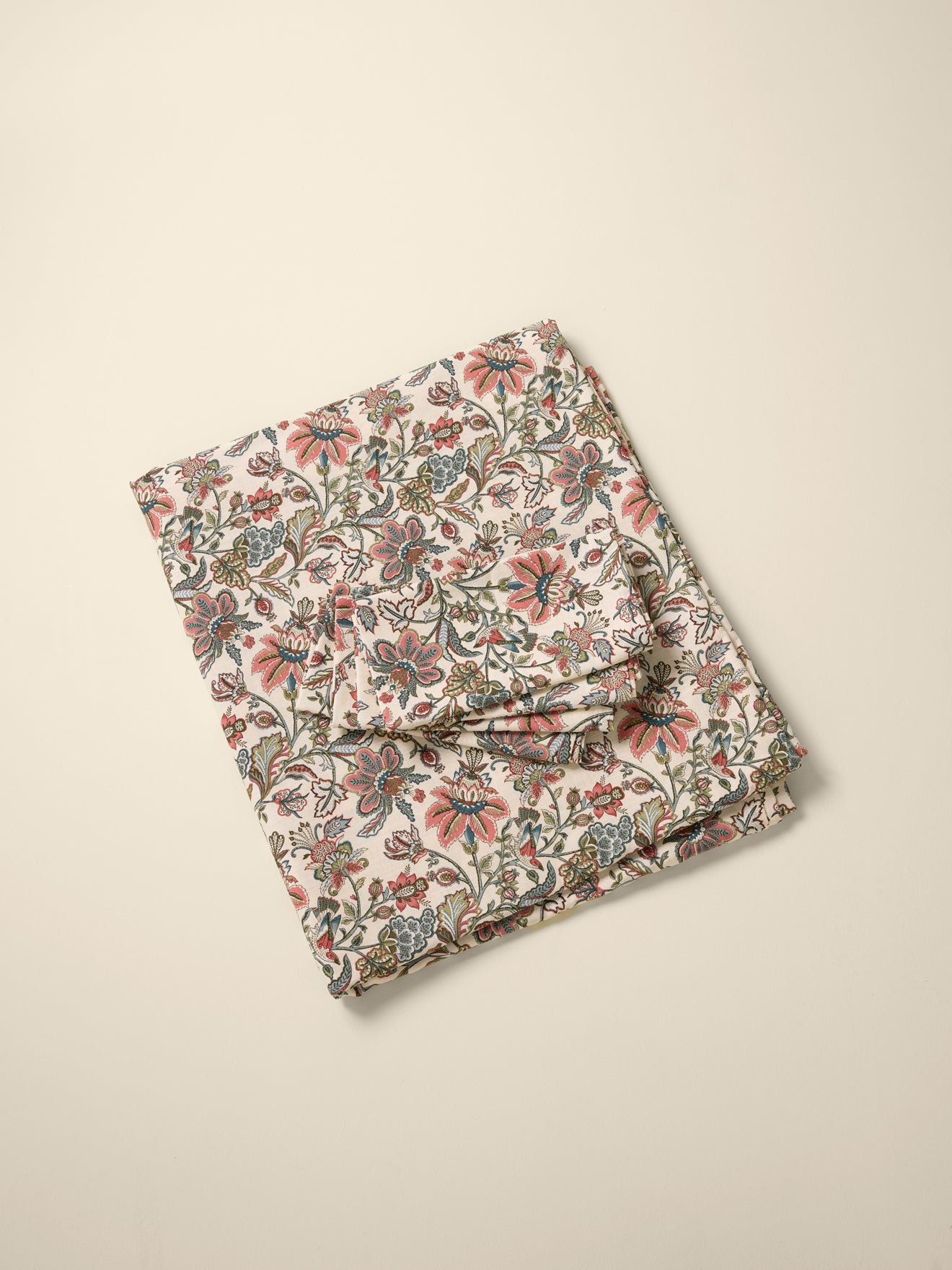 Tafellaken in geweven katoen met linnenlook "Augustine"