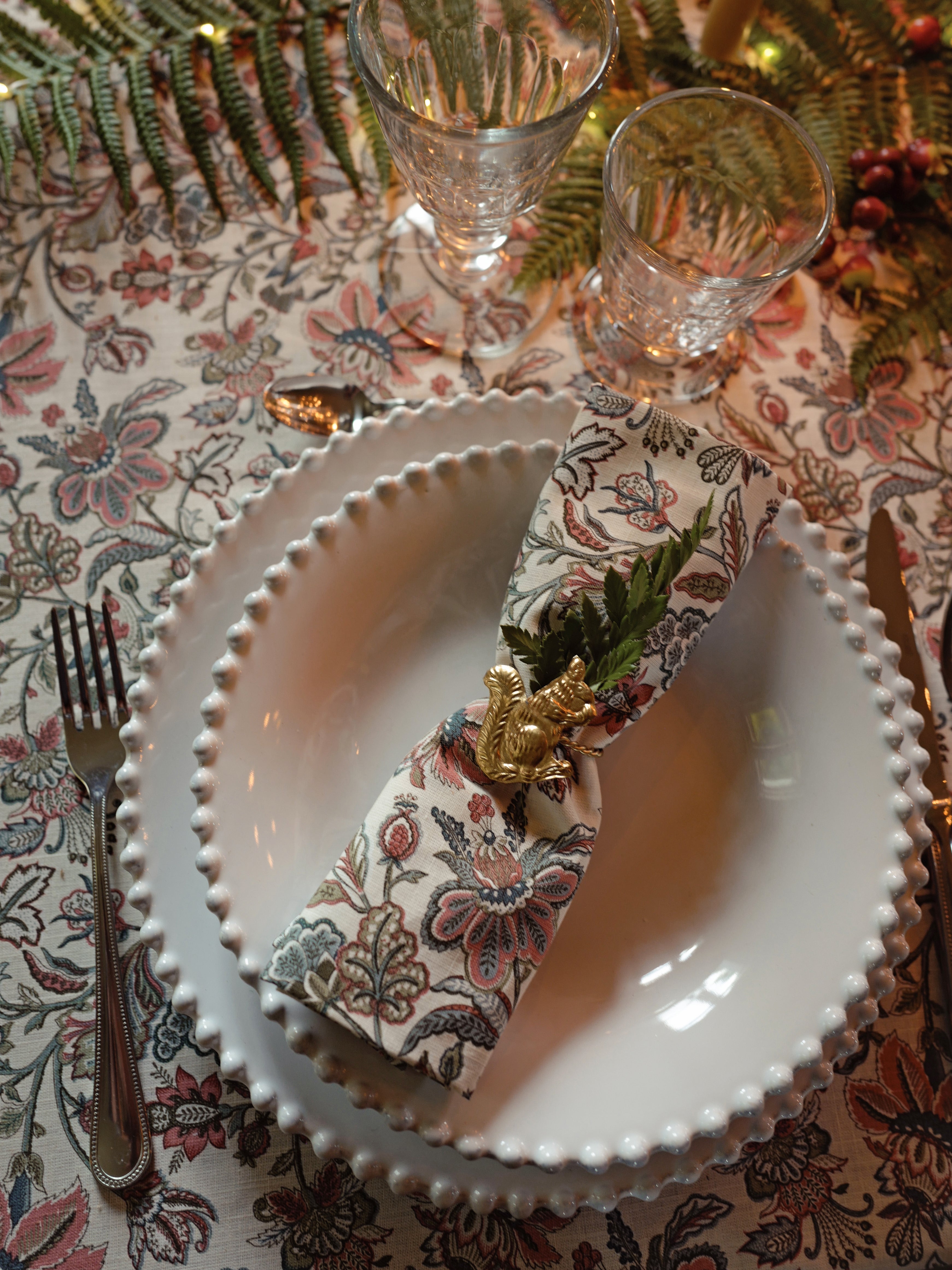 Serviette de table Augustine coton tramé aspect lin - lot de 4