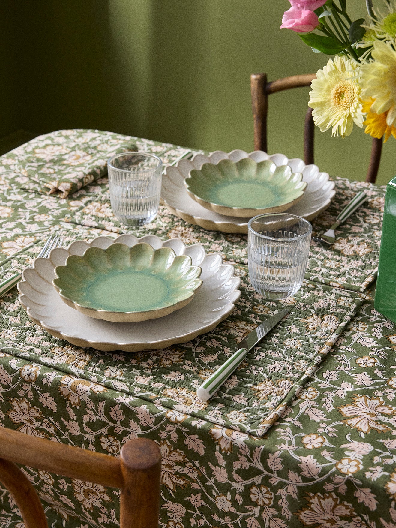 Placemats in Indiase stof, set van 2
