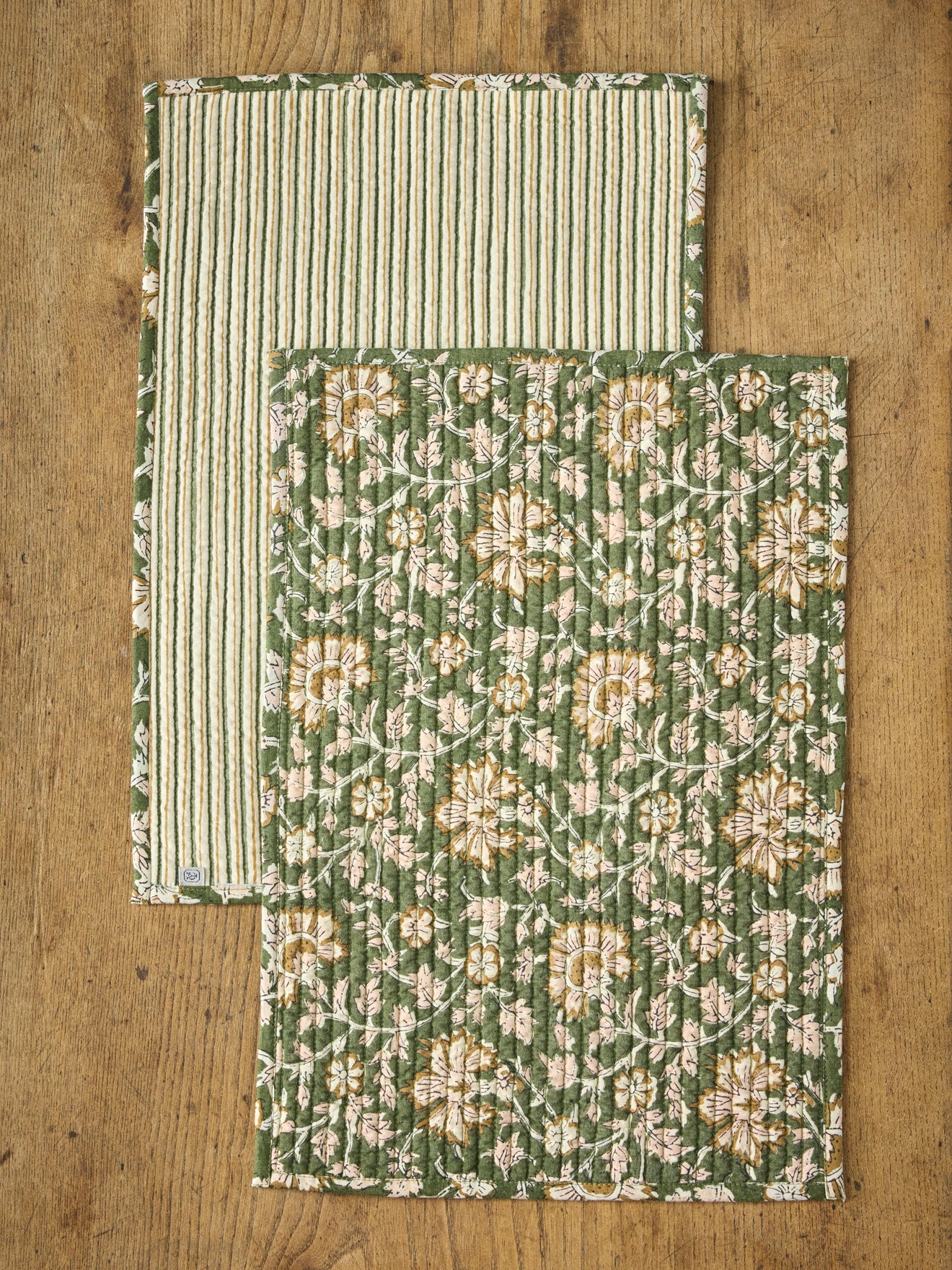 Placemats in Indiase stof, set van 2
