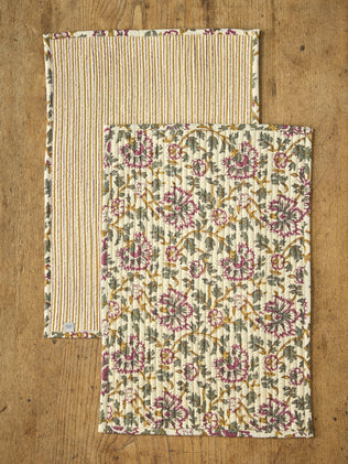 Placemats in Indiase stof, set van 2
