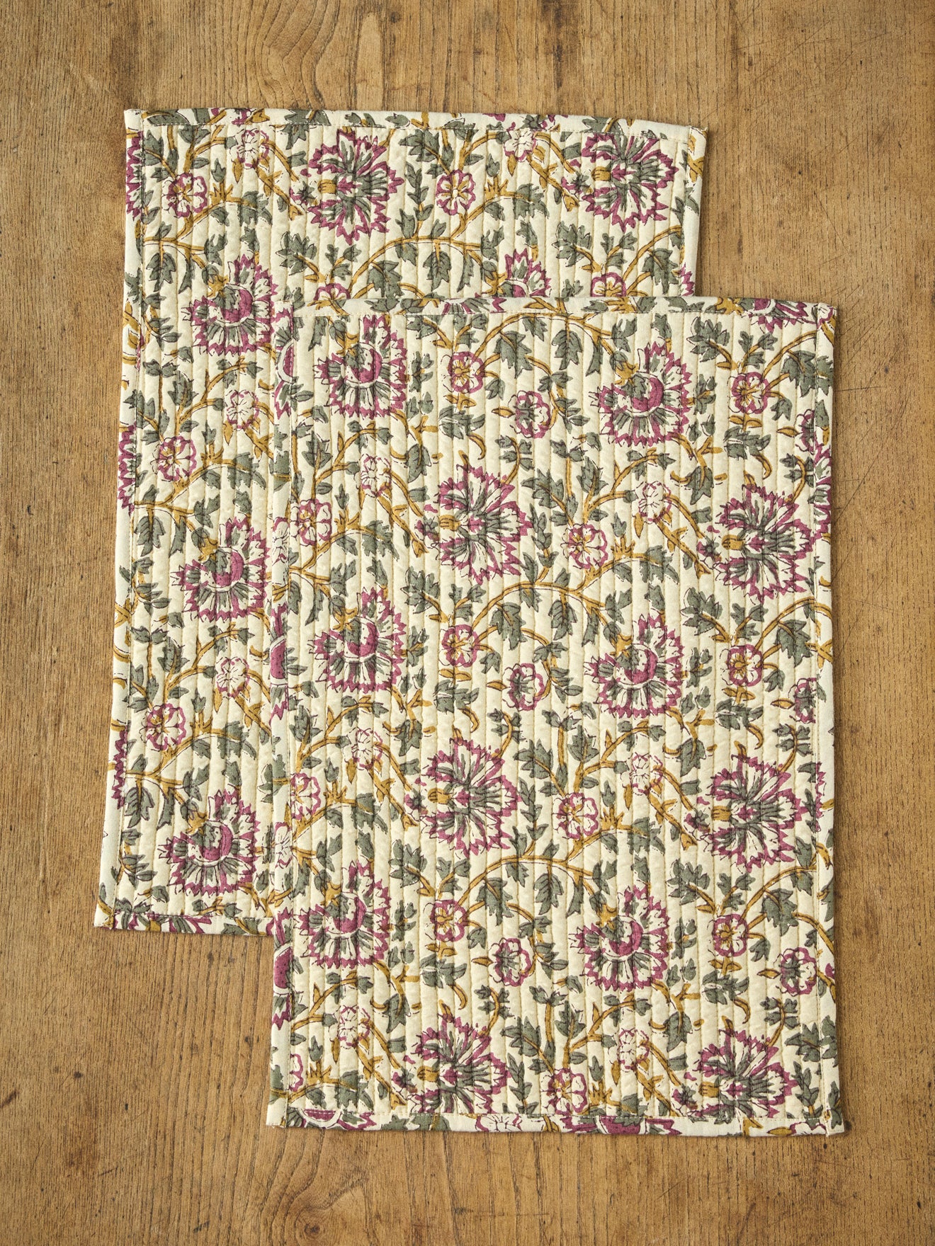 Placemats in Indiase stof, set van 2