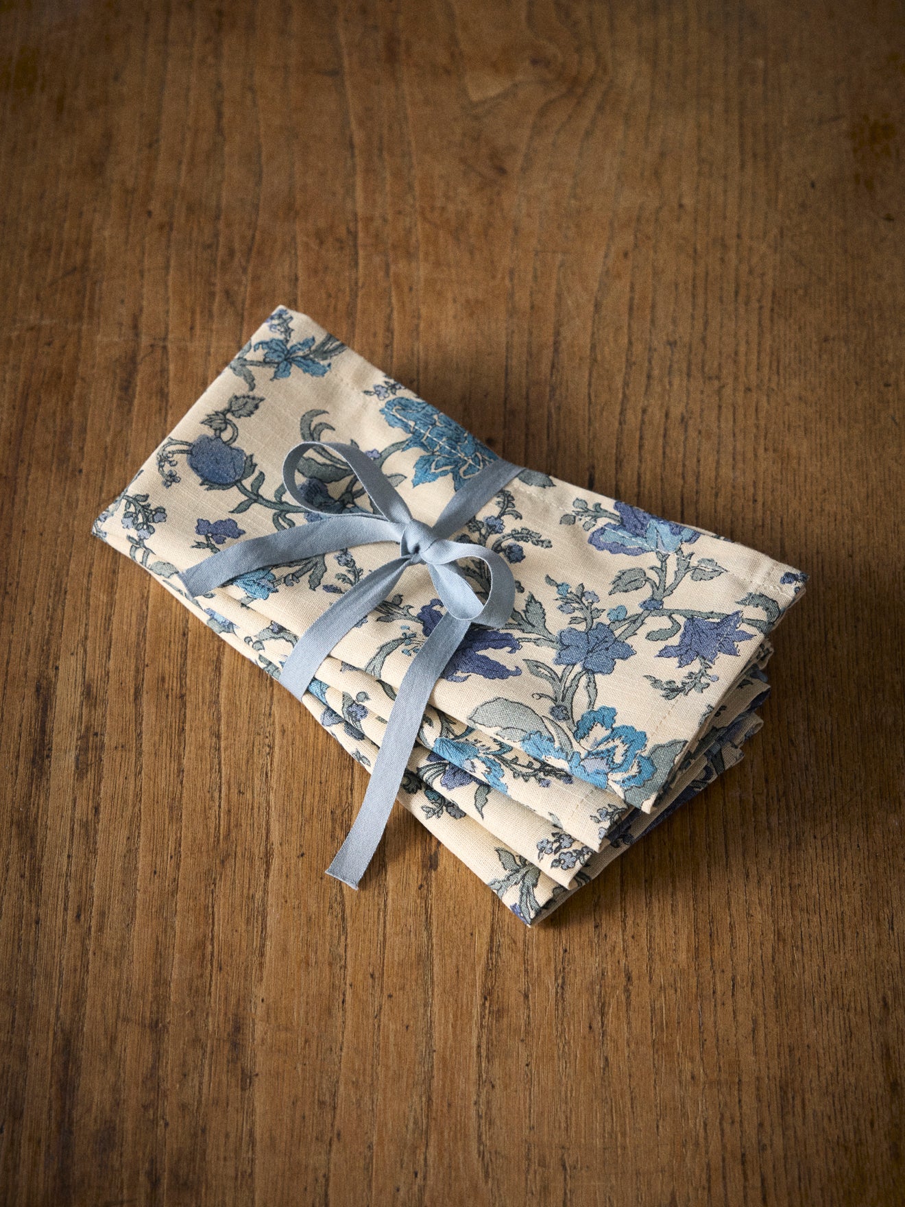Servetten in geweven katoen met linnenlook "Aurore" - set van 4