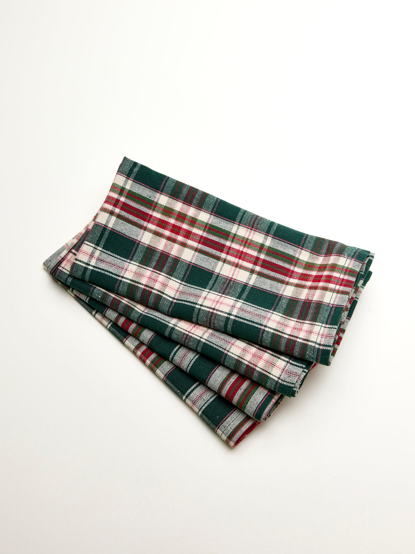 Serviette de table en tartan par lot de 4 - Collection Noël