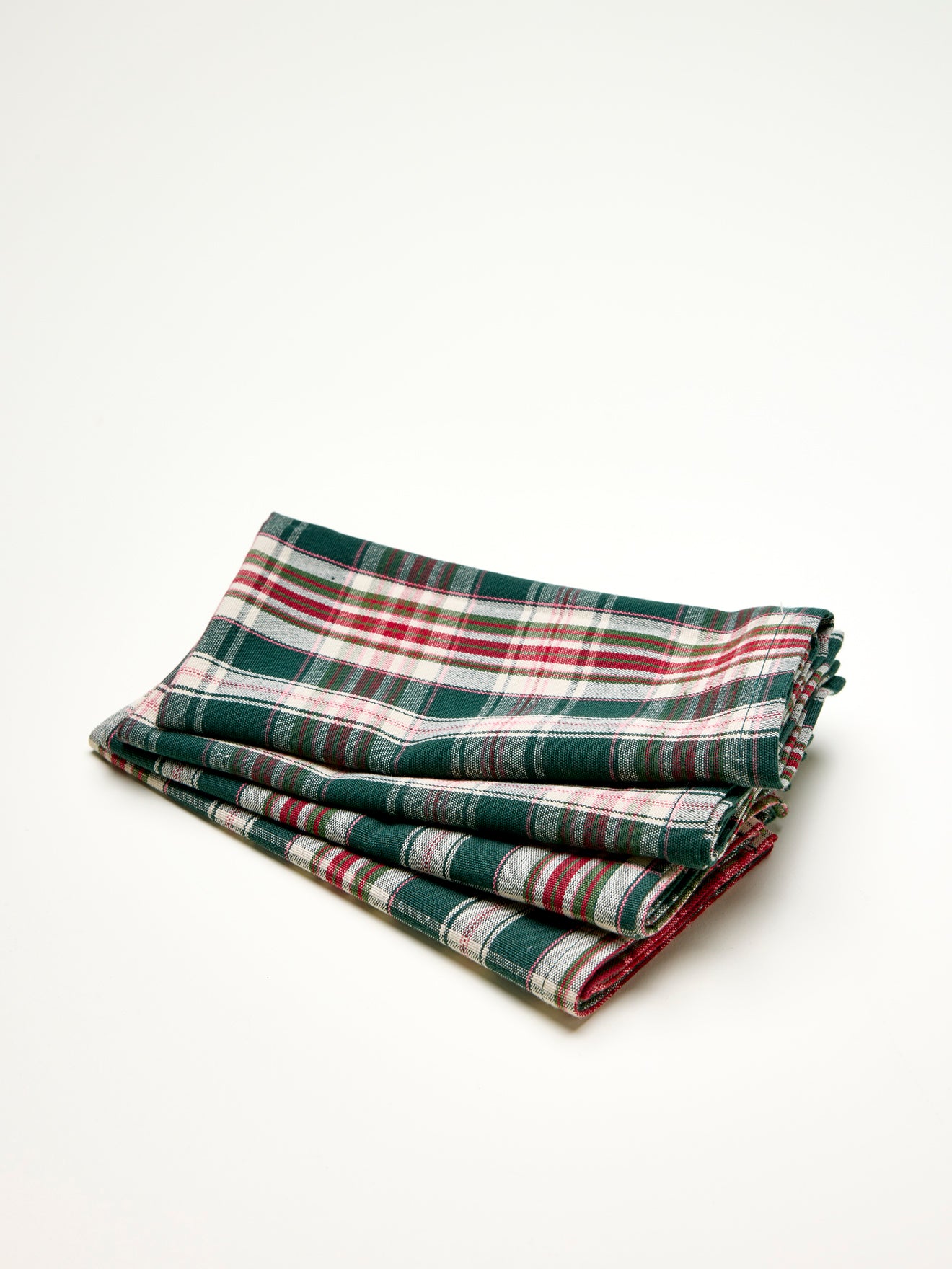Serviette de table en tartan par lot de 4 - Collection Noël