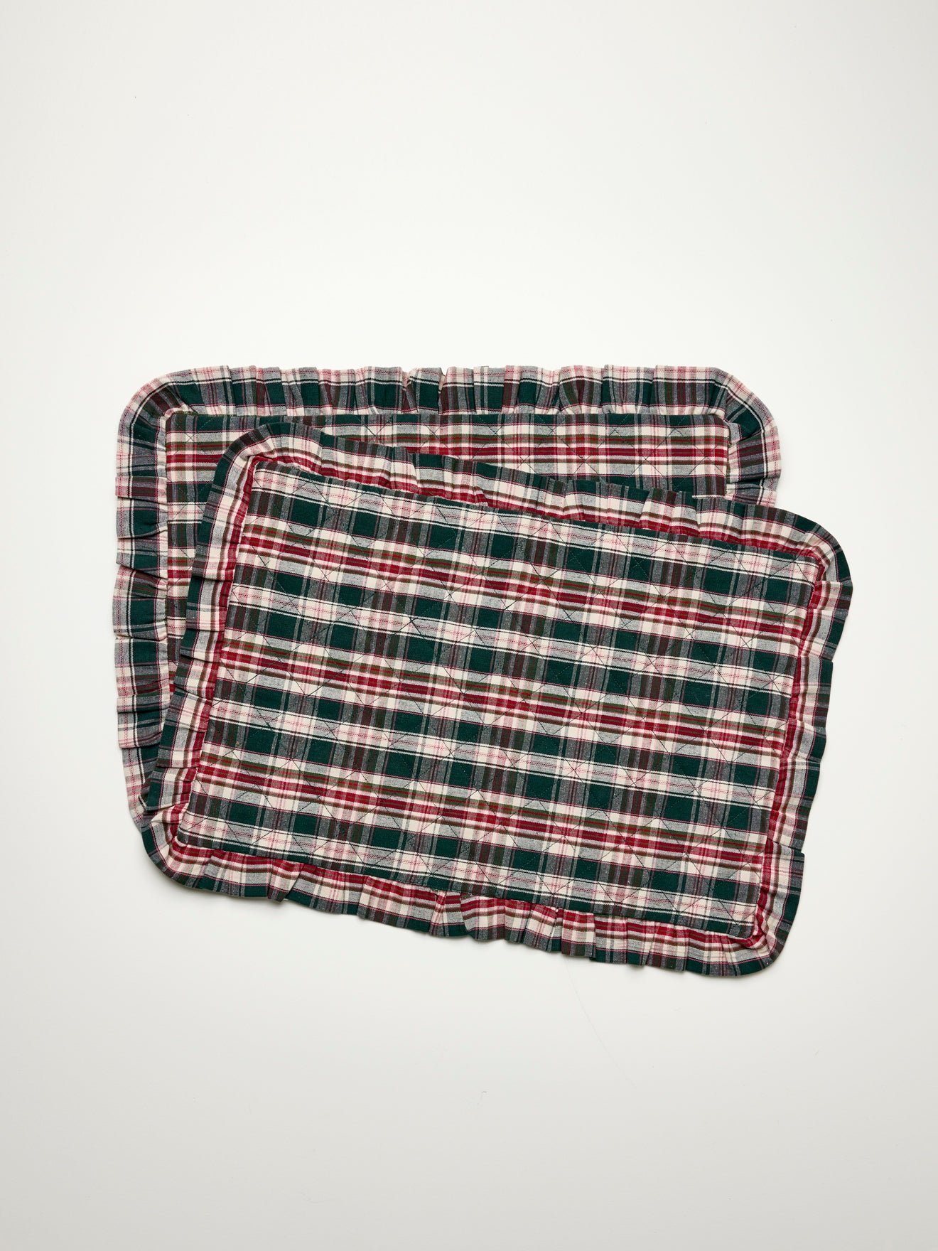 Geruite placemats, set van 2 - Kerstcollectie
