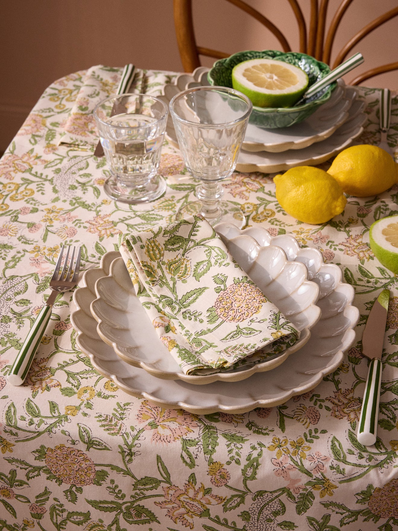 Servetten met Indiase print, set van 4