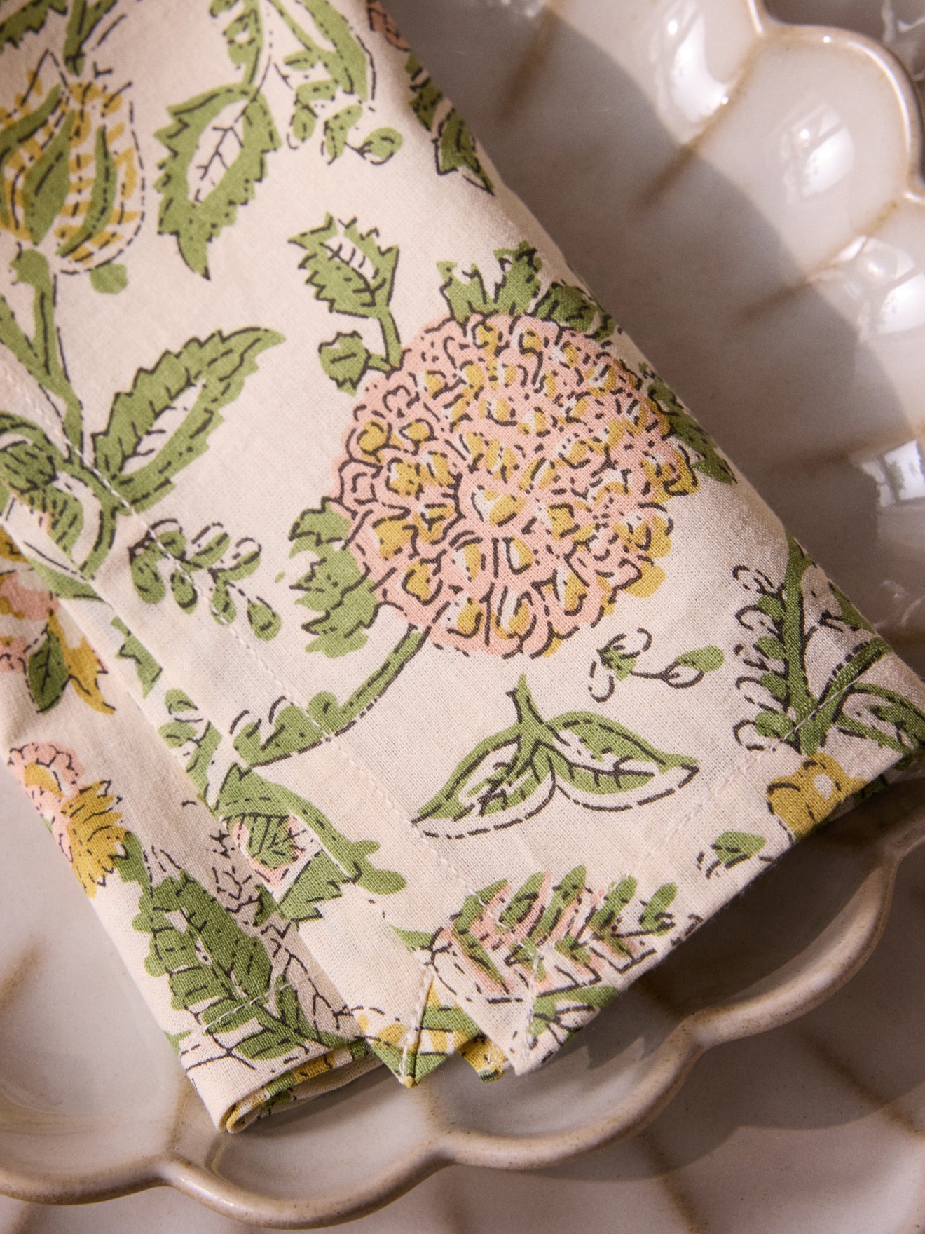 Servetten met Indiase print, set van 4