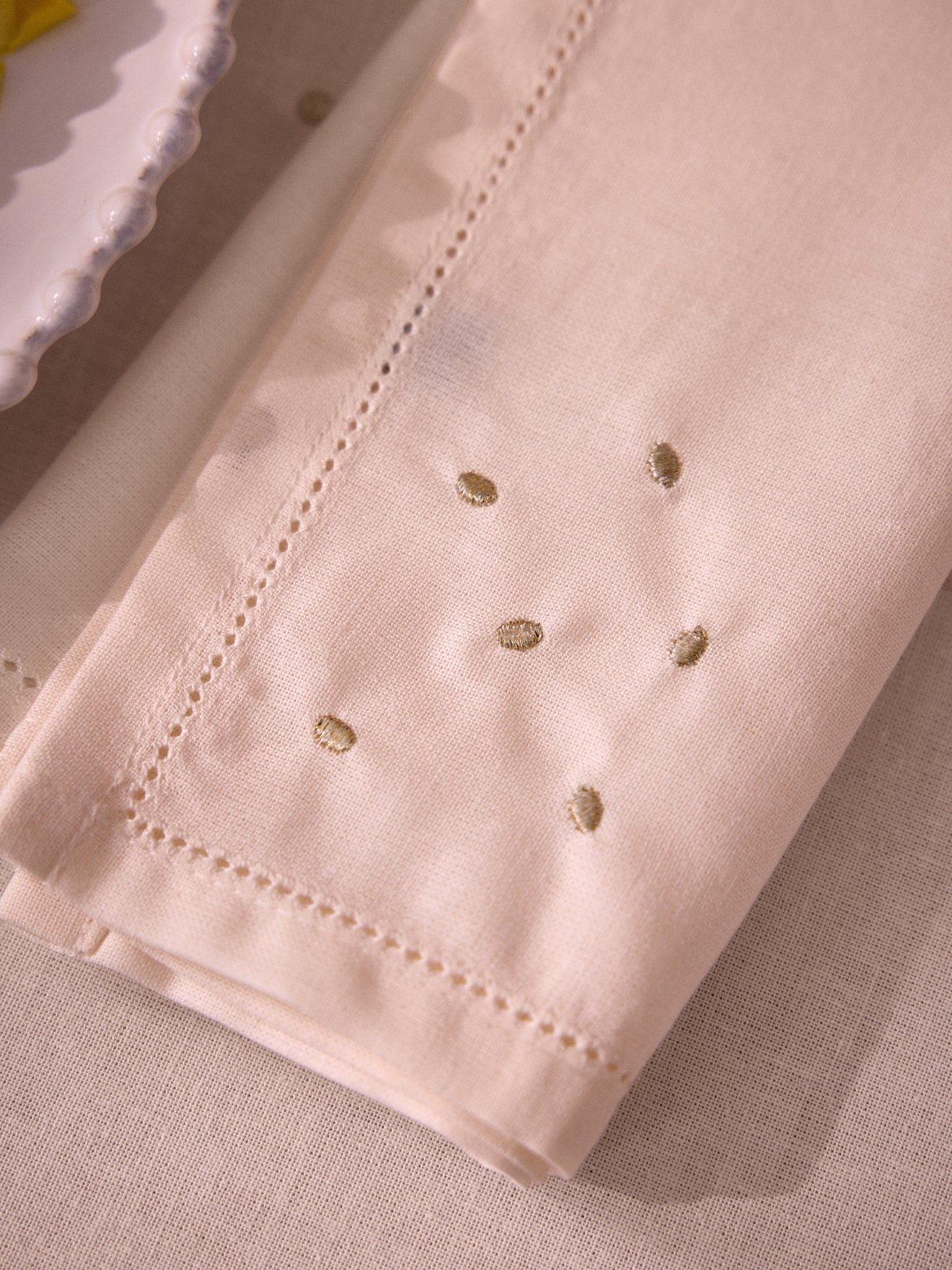 Serviettes de table coton aspect lin par lot de 4