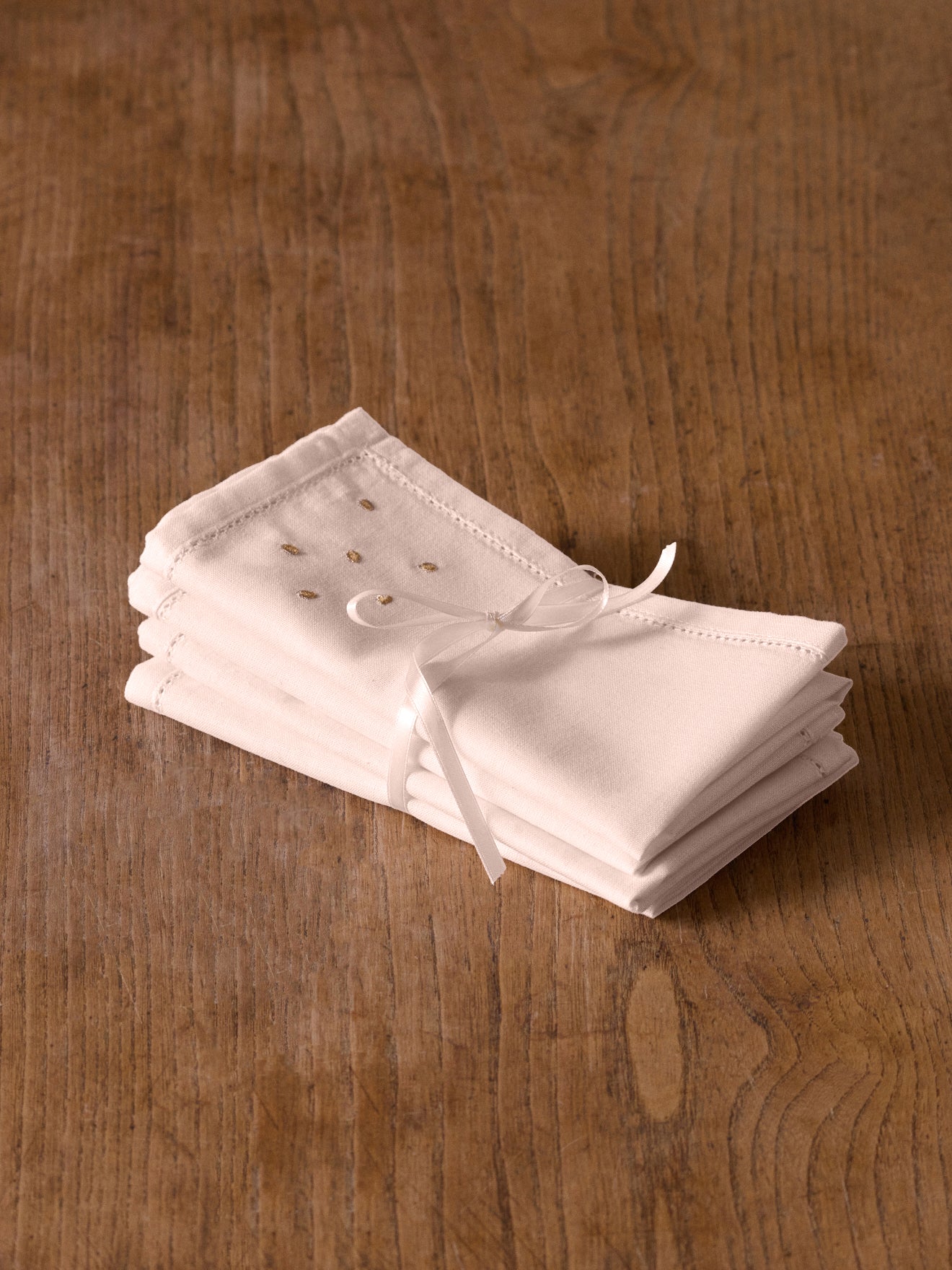 Serviettes de table coton aspect lin par lot de 4