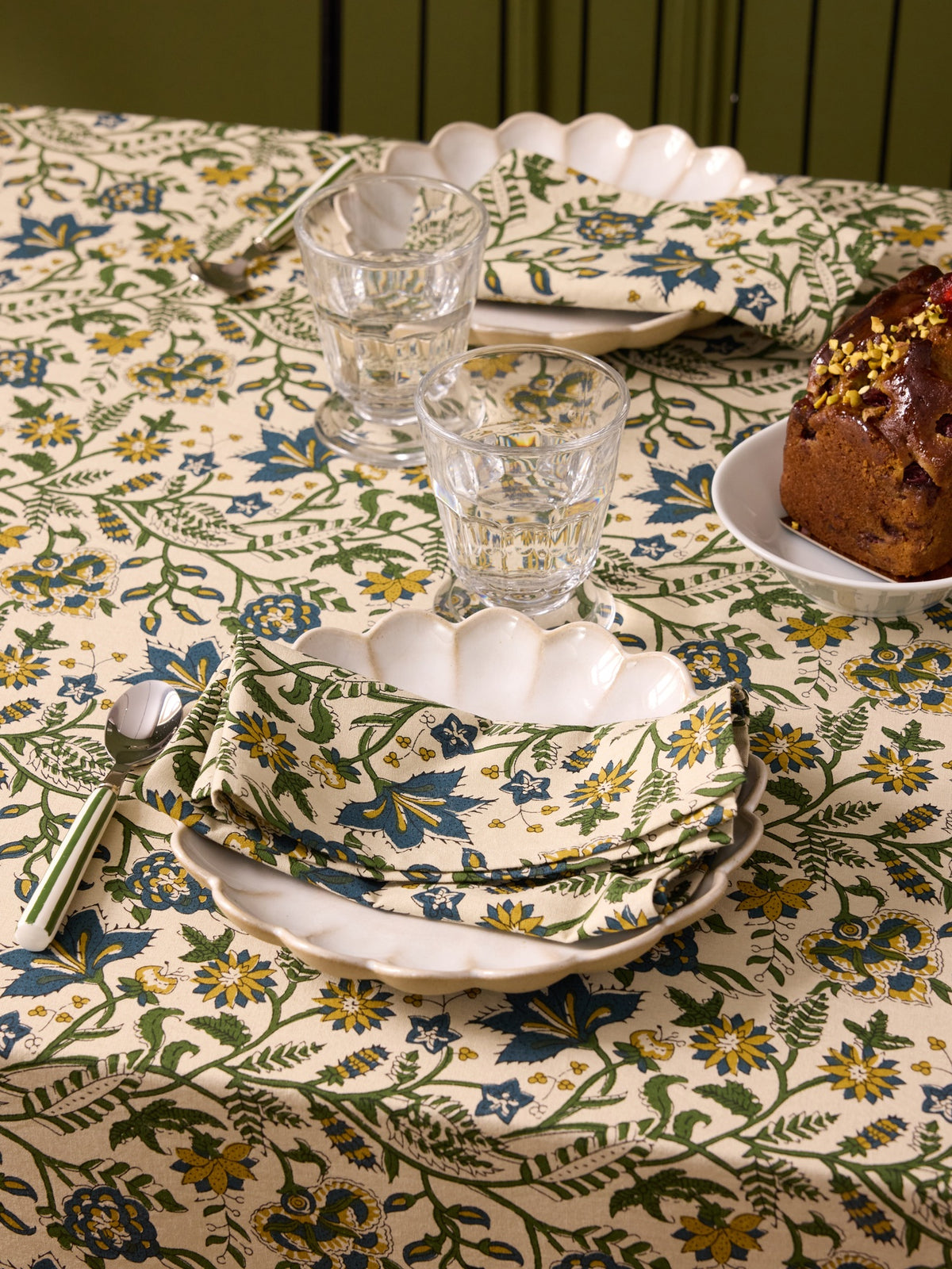 Servetten met Indiase print, set van 4