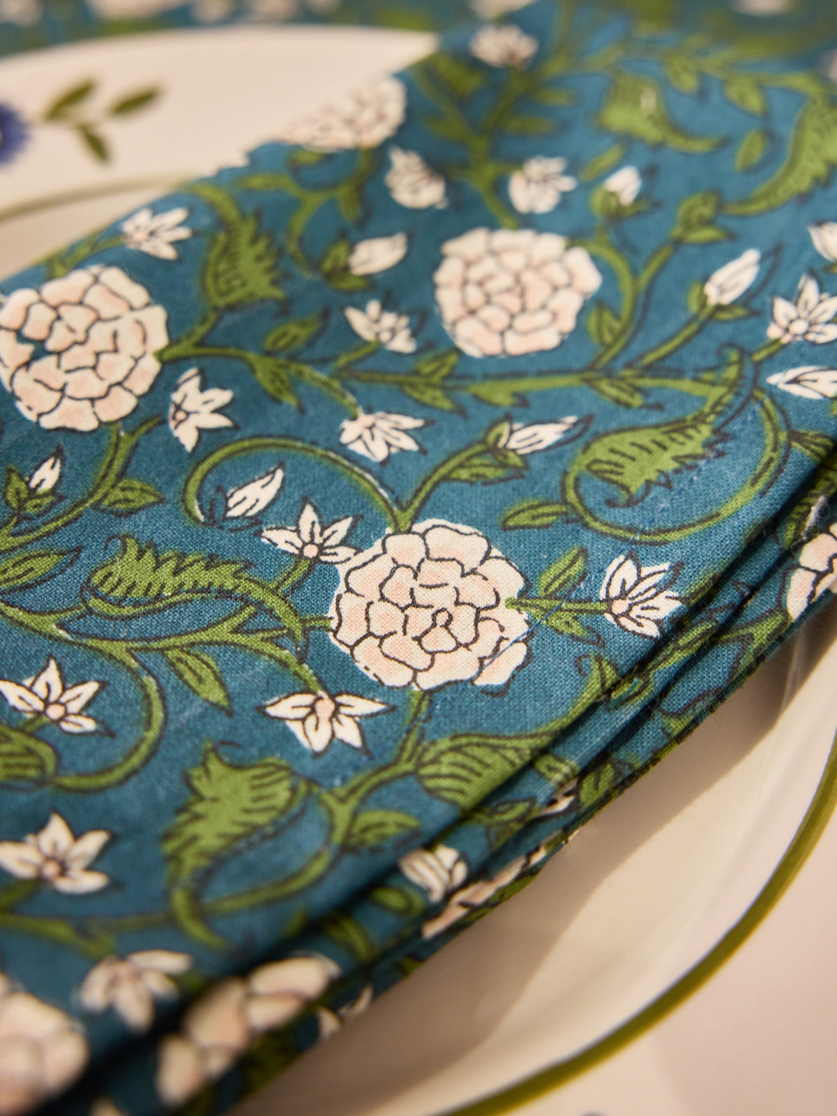 Serviettes de table imprimé indien par lot de 4