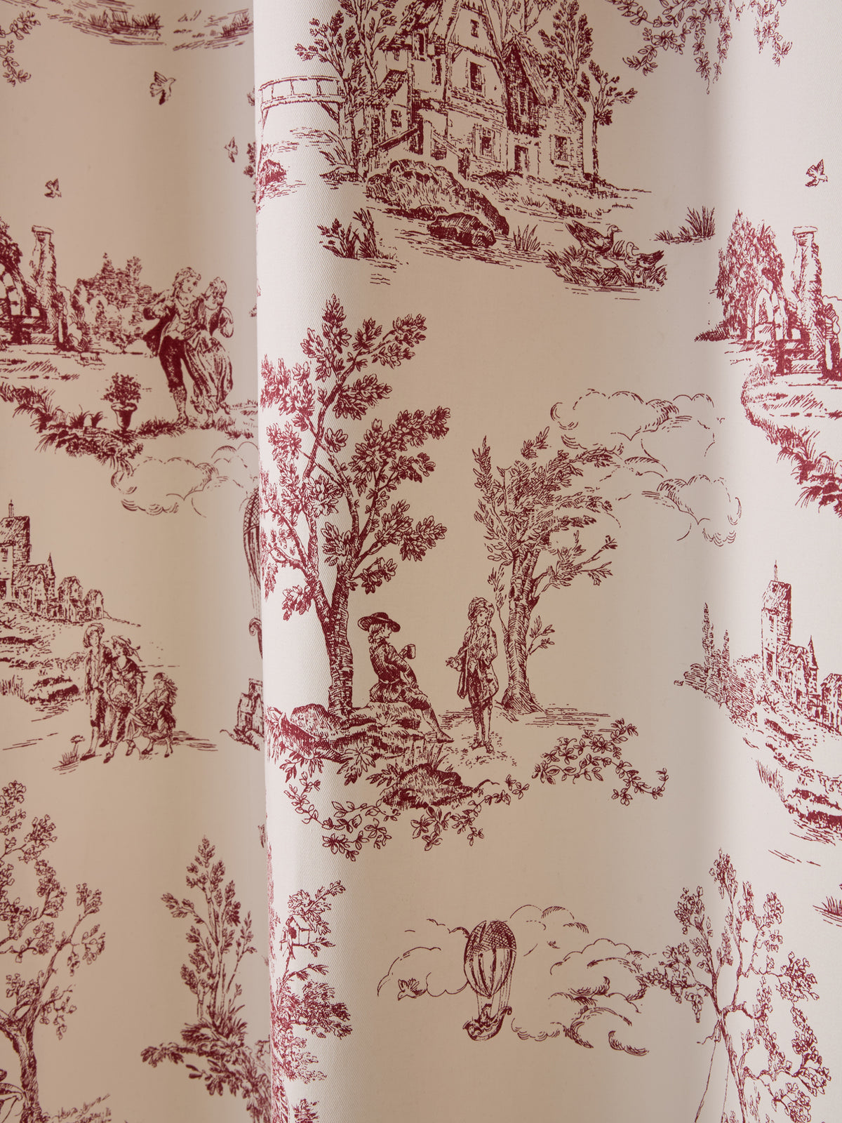 Rideau à oeillets esprit toile de Jouy