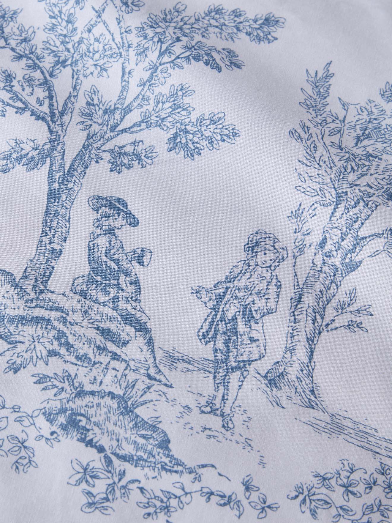 Kussensloop in katoenbatist "toile de Jouy"-style