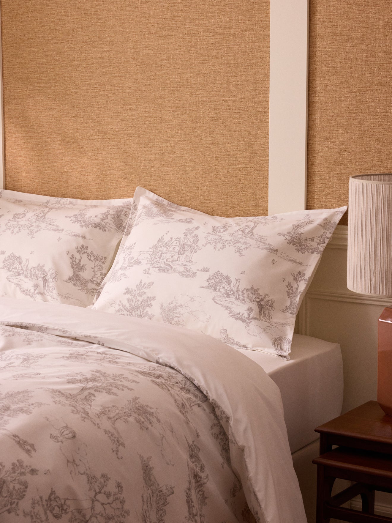 Taie d'oreiller percale de coton "Esprit Toile de Jouy"