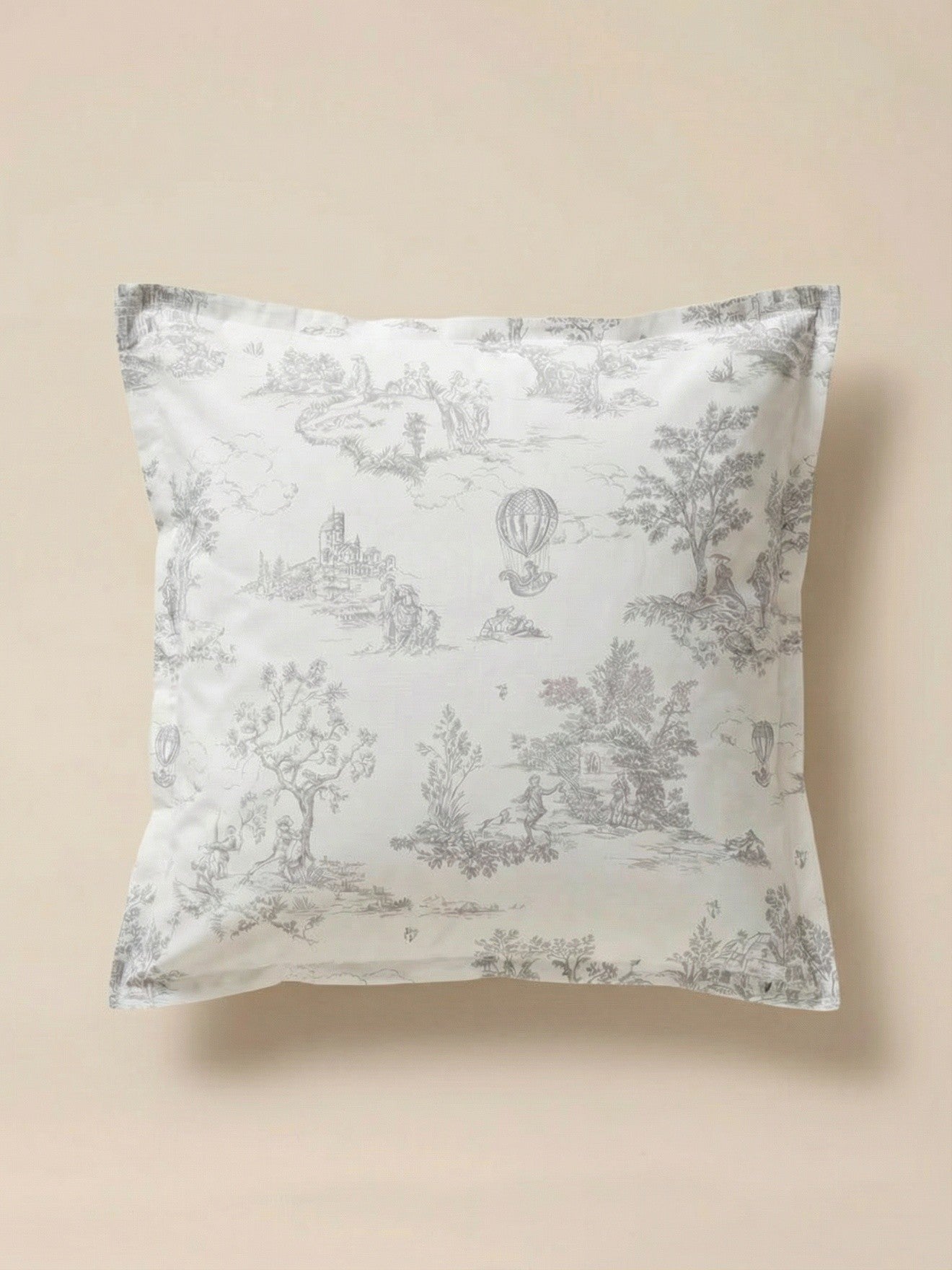 Taie d'oreiller percale de coton "Esprit Toile de Jouy"