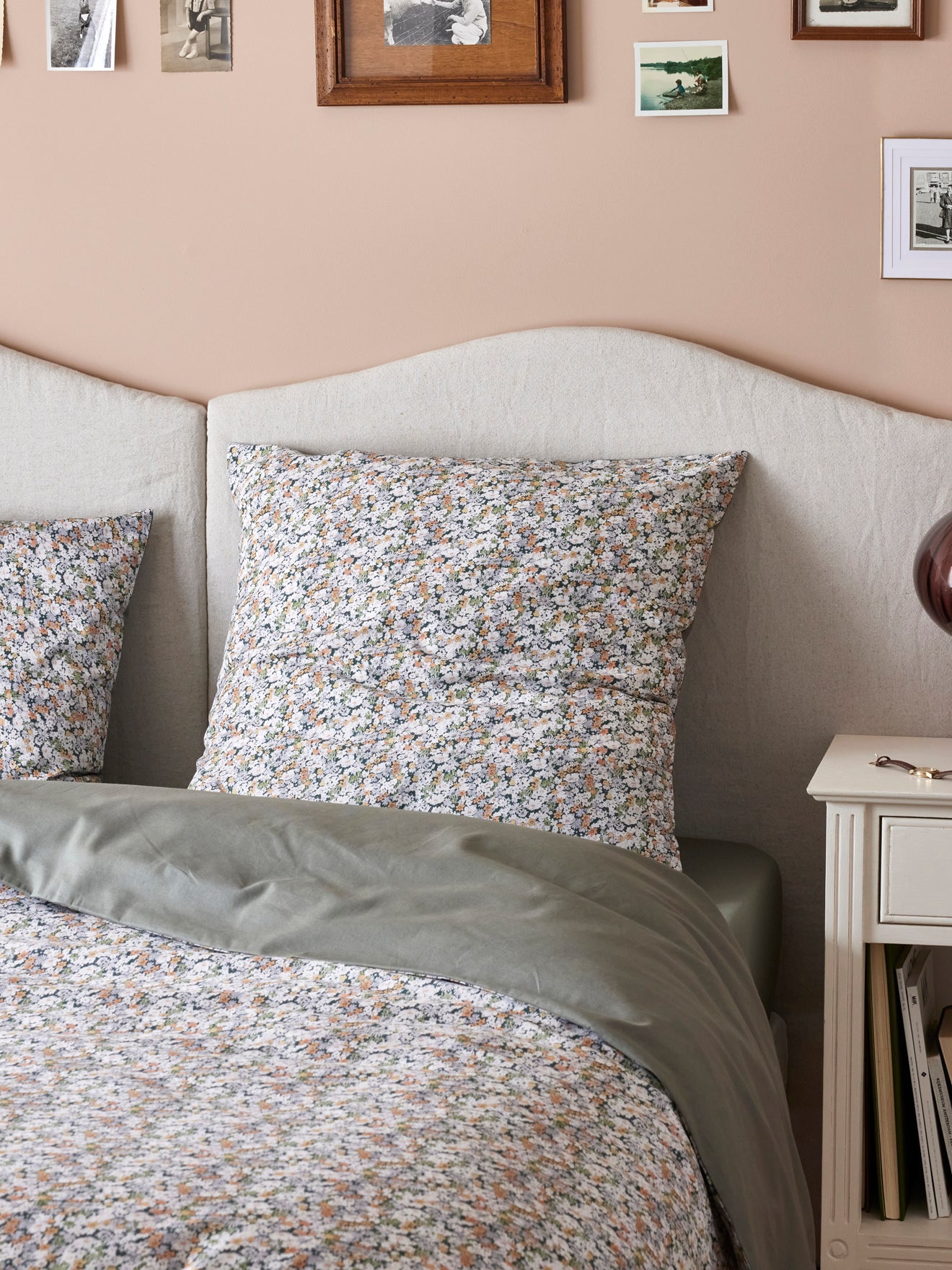 Taie d'oreiller percale de coton et tissu Liberty "Shasta"