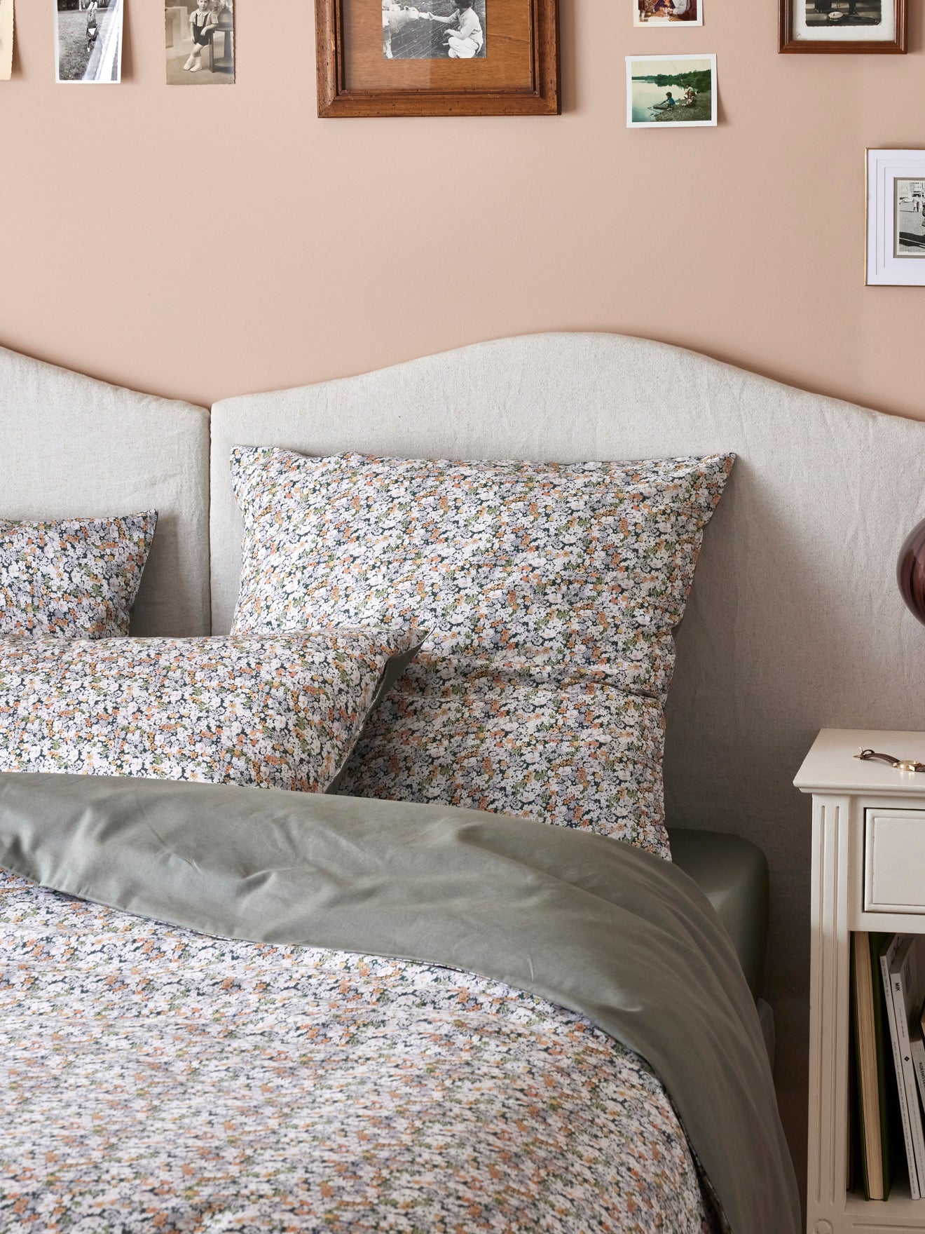 Taie d'oreiller percale de coton et tissu Liberty "Shasta"