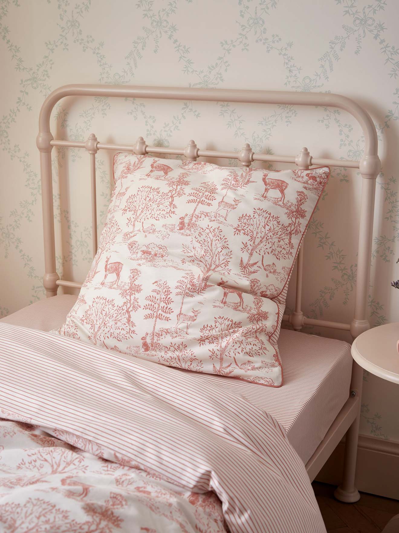 Taie d'oreiller coton "Esprit petit Jouy"