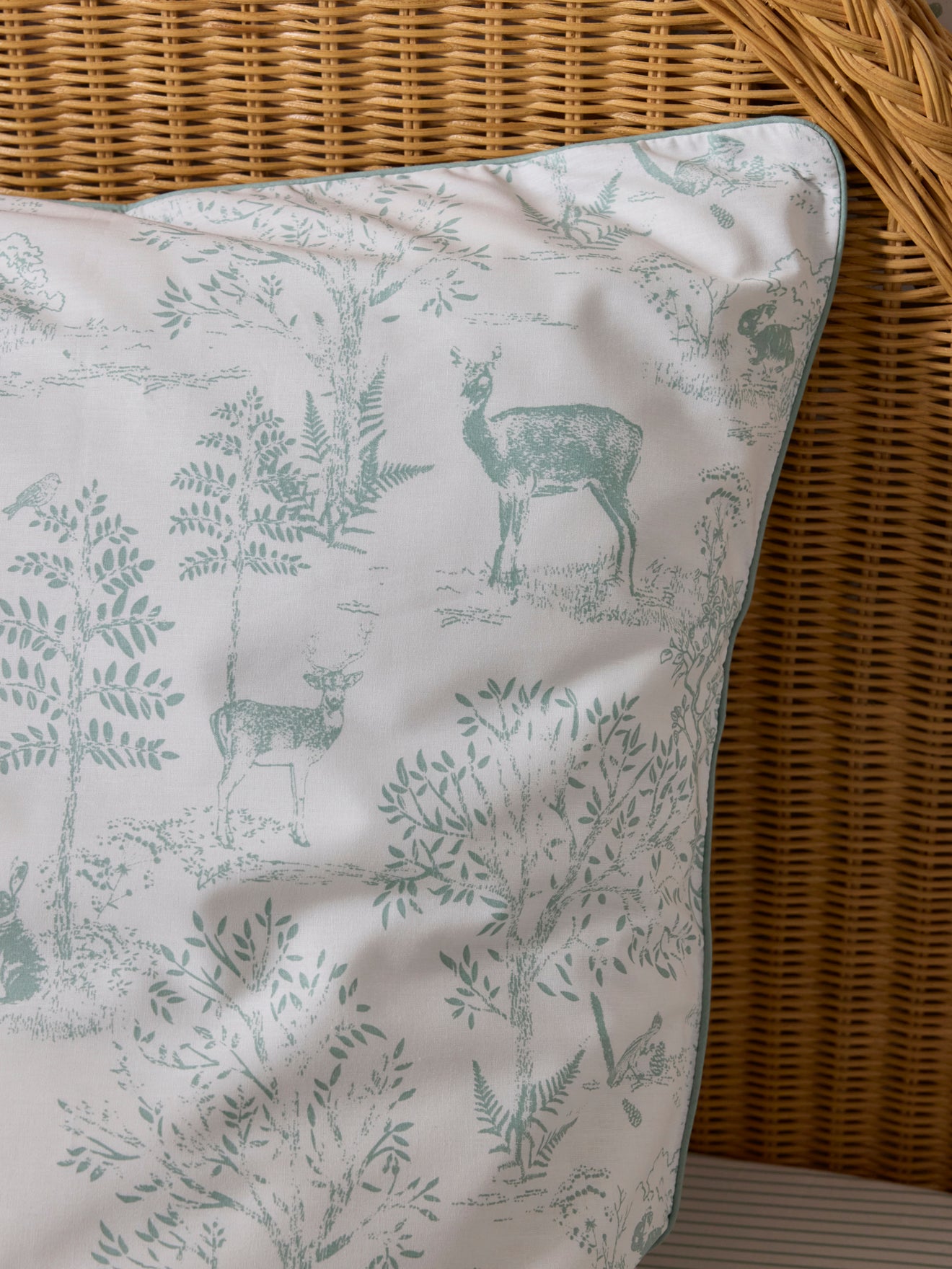 Taie d'oreiller coton "Esprit petit Jouy"