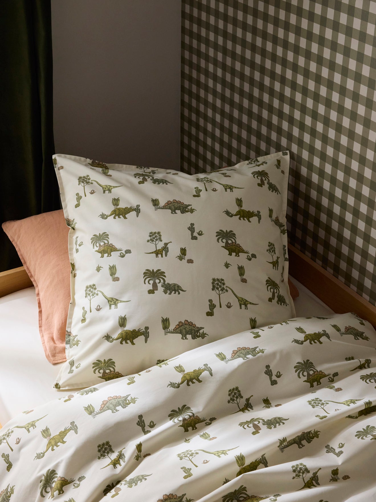 Taie d'oreiller percale de coton "Dinosorus"