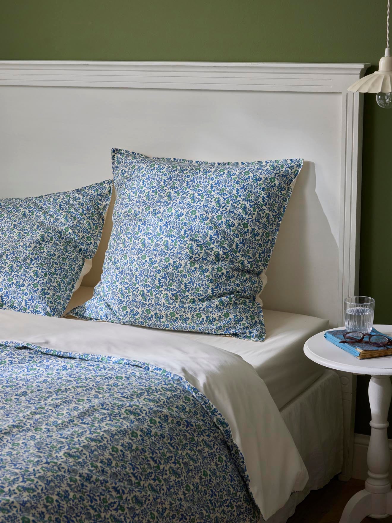 Taie d'oreiller percale de coton et tissu Liberty